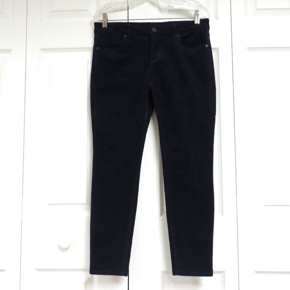 Edyson 28P Skinny Corduroy Jeans Navy Blue Solid Size 6 - Picture 1 of 5
